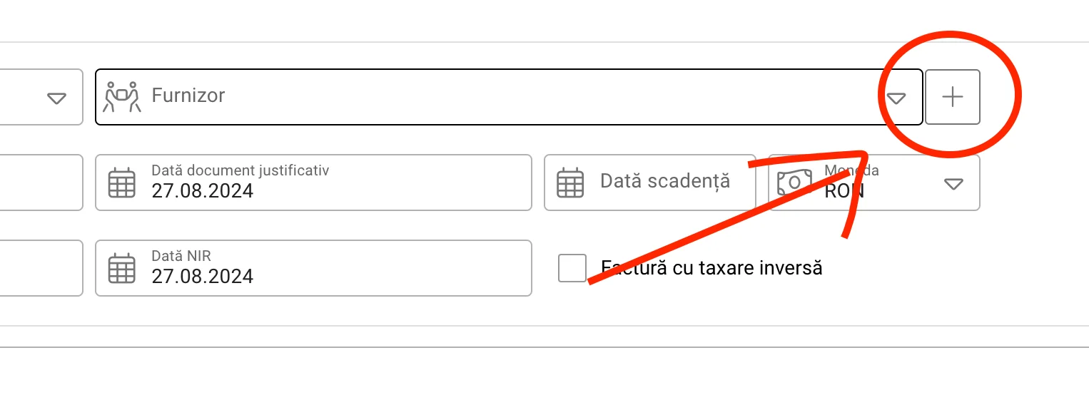 Adaugă NIR (notă de recepție), captură de ecran 2