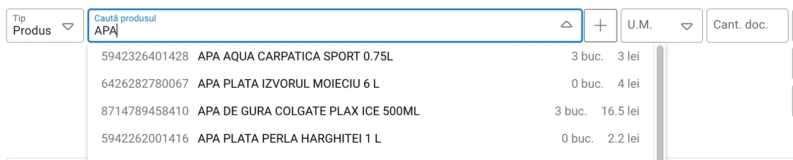 Adaugă NIR (notă de recepție), captură de ecran 5