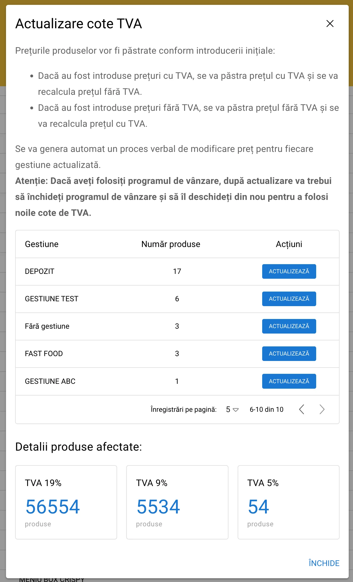 Schimbarea cotelor de TVA din august 2025, captură de ecran 2