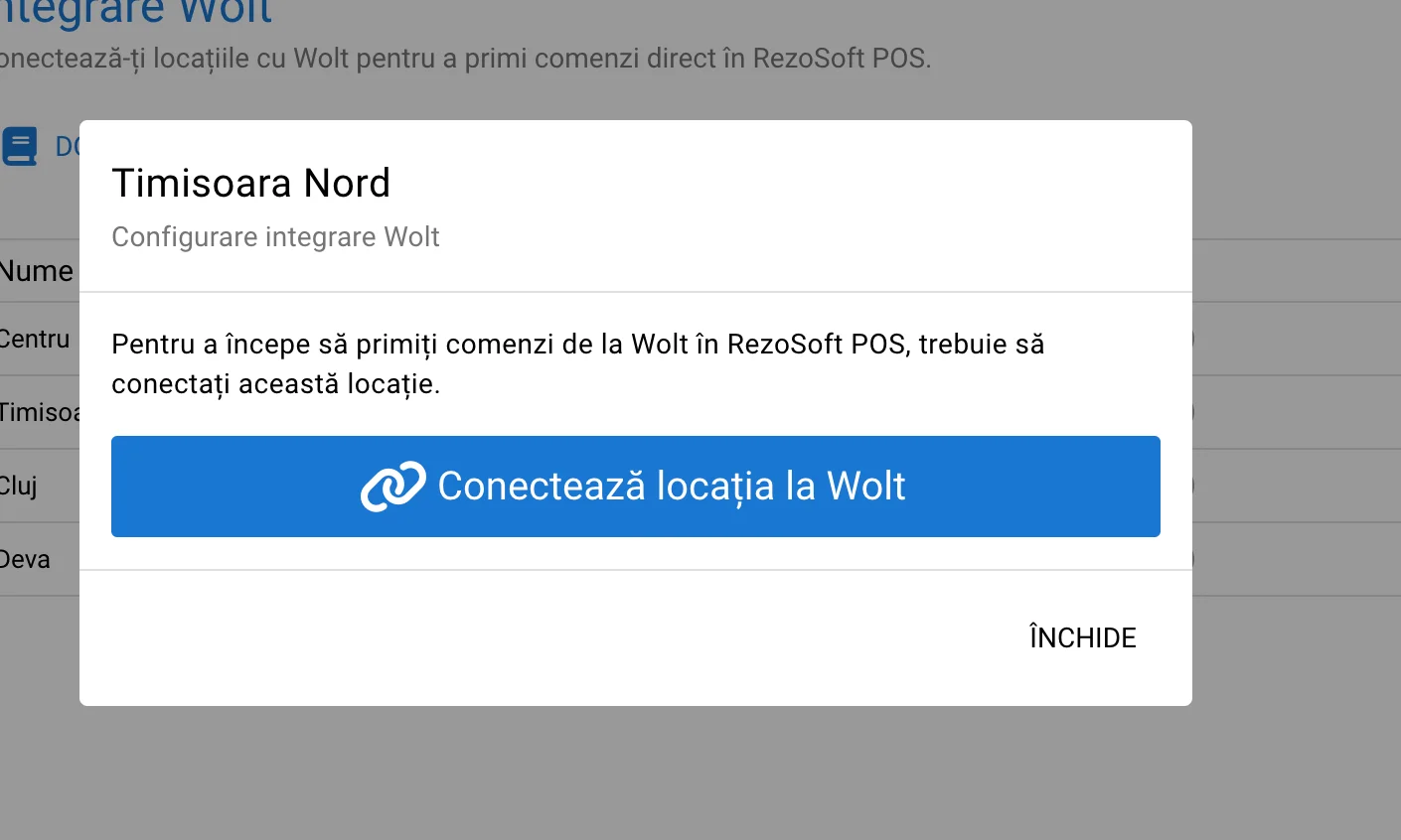 Integrare Wolt, captură de ecran 5