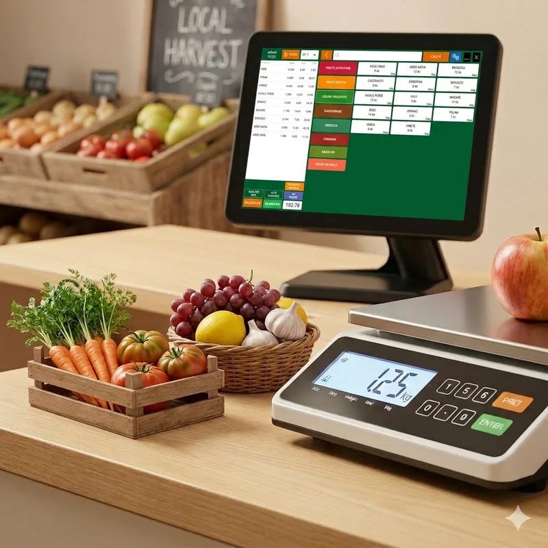 Interfață POS — cântărire automată aprozar