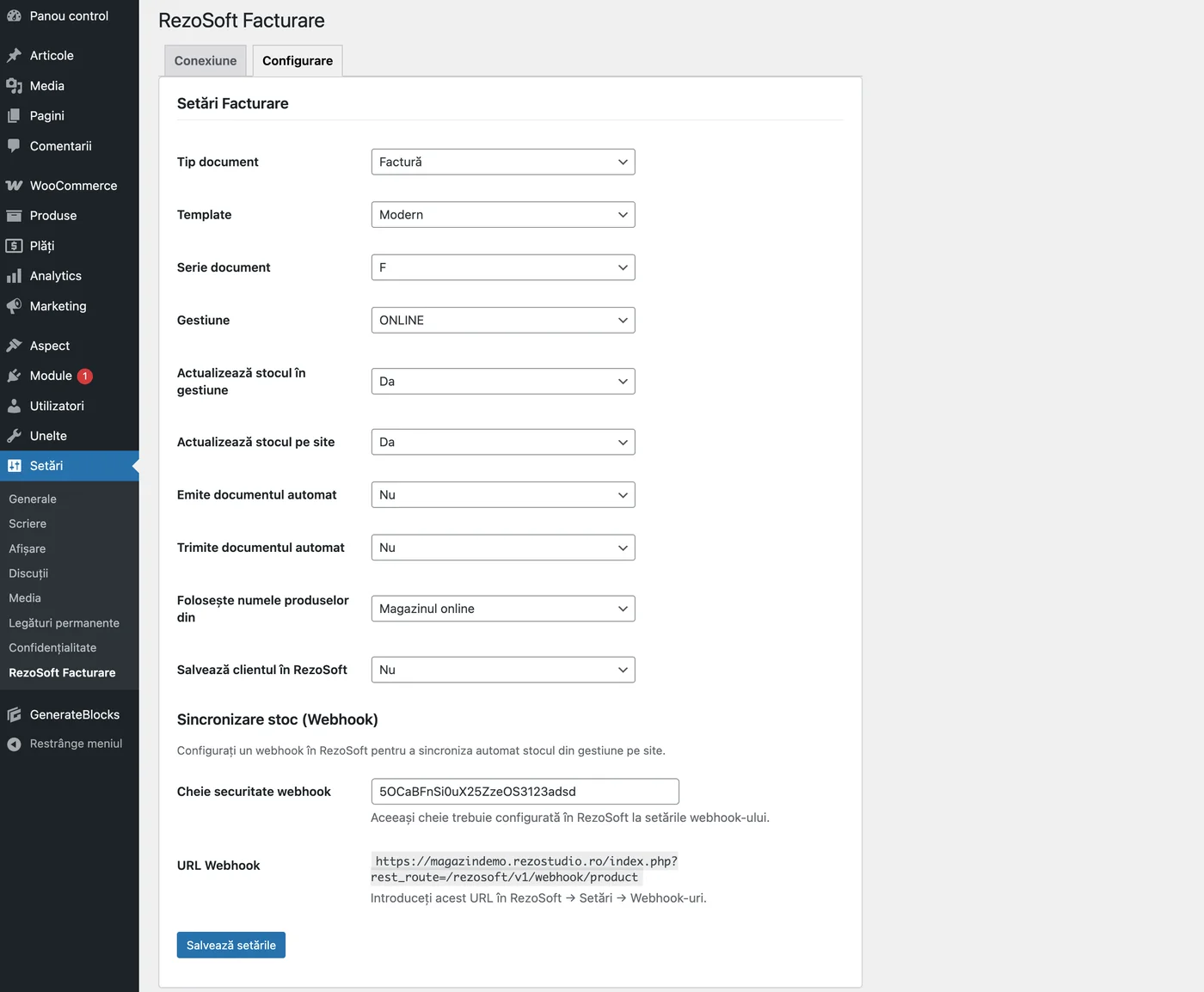 Integrare WooCommerce RezoSoft